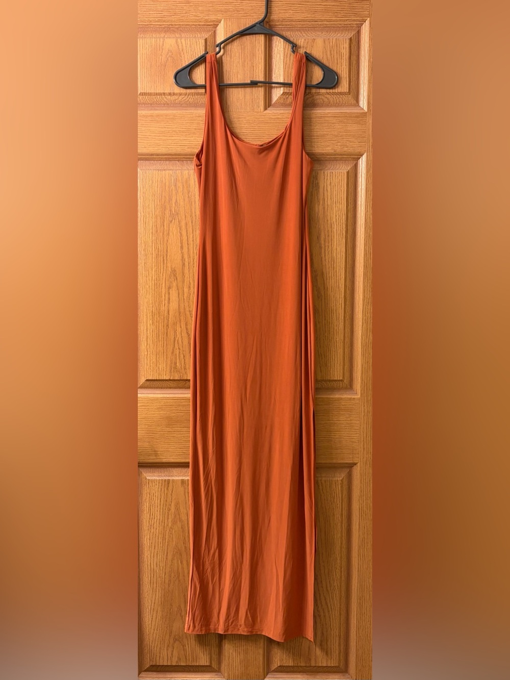 Haute Monde Rust Orange Maxi Slip Dress